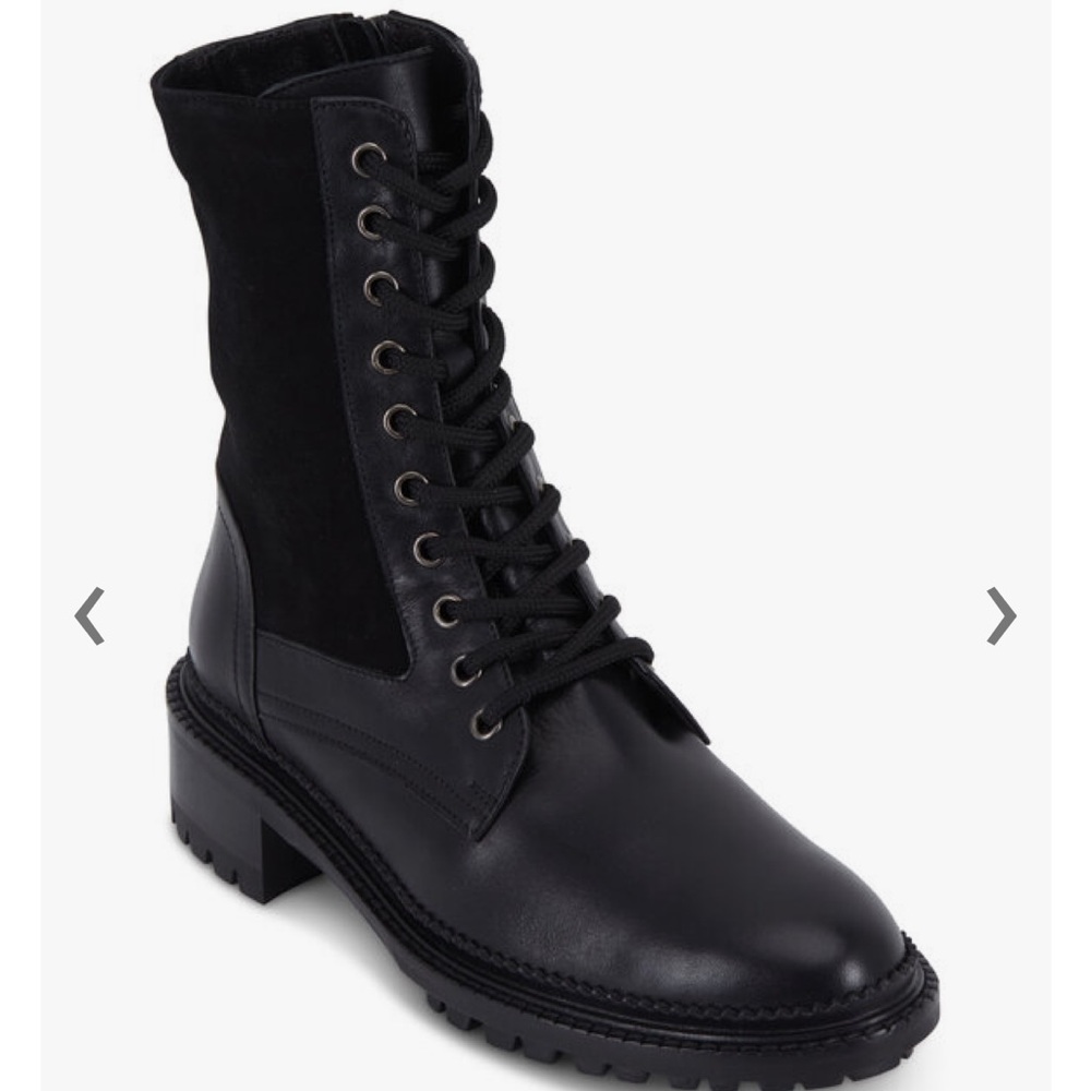 AQUATALIA Orianna Black Leather & Stretch Suede Boot